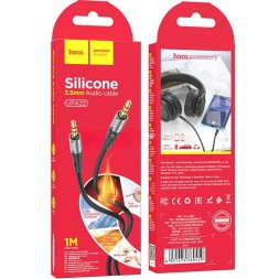 Аудиокабель AUX 3,5mm Hoco 1m UPA22 черный