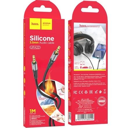  Аудиокабель AUX 3,5mm Hoco 1m UPA22 черный