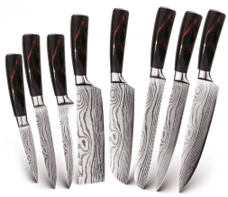 Набор кухонных ножей Xiaomi Spetime 8-Piece Steel Kitchen Knife Set (8 ножей) красный