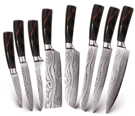  Набор кухонных ножей Xiaomi Spetime 8-Piece Steel Kitchen Knife Set (8 ножей) красный