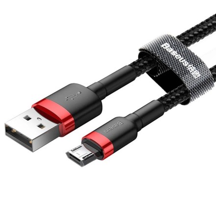  Usb Кабель-зарядка Micro Baseus Cafule 2м CAMKLF-C91 черно-красный