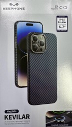 Накладка для i-Phone 15 Pro Max Keephone Kevilar Magsafe синий