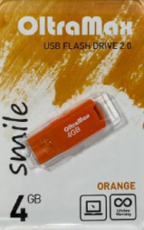 USB флеш накопитель Oltramax 4GB OM 004GB Smile оранжевый