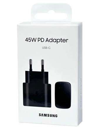  Сетевое зар. устр. для Samsung 45W TYPE-C в упаковке черное (High copy)