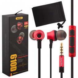 Стереонаушники с микрофоном Remax RM-610D 1.2м плоские красные