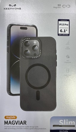  Накладка для i-Phone 15 Pro Keephone Magviar Magsafe черная
