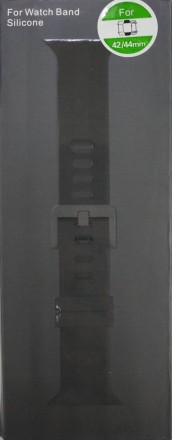  Сменный браслет силиконовый для Apple Watch 42mm с застежкой в коробке серый