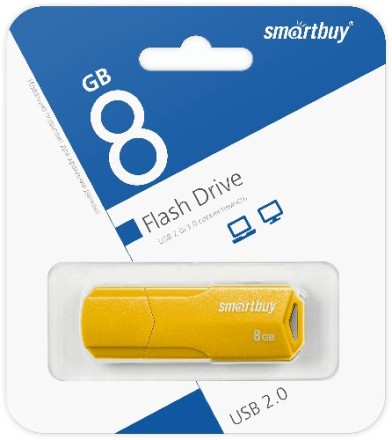  USB флеш накопитель SmartBuy 8GB Clue Yellow (SB8GBCLU-Y)