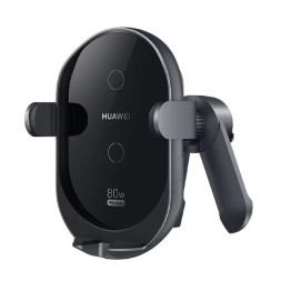 Держатель c беспроводной зарядкой в воздуховод Huawei K080 80W с зажимом черный