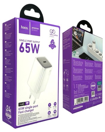  Сетевое зар. устр. Hoco N48 1C 65W белое