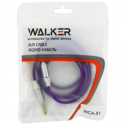 Аудиокабель AUX 3,5mm Walker WCA051 круглый сиреневый