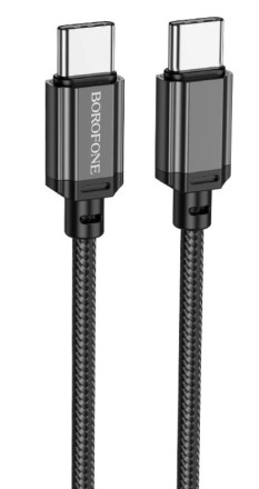  Usb Кабель-зарядка Type-C на Type-C Borofone BX87 60W 2м тканевая оплетка черный