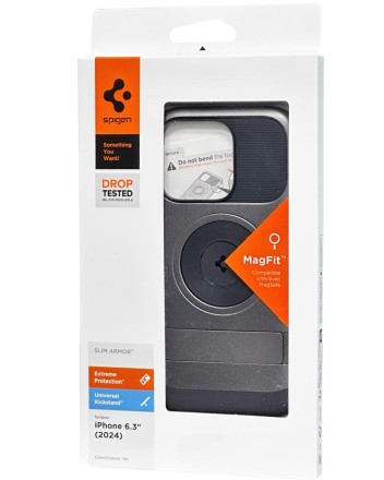  Накладка для i-Phone 16 Pro 6.3&quot; Spigen Slim Armor MagSafe (ACS08163) серый