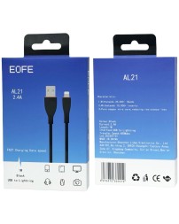 Usb Кабель-зарядка Lightning EOFE AL21 2.4A 1м черный
