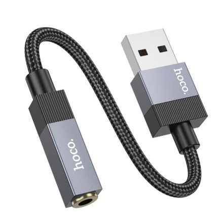  Кабель-переходник Hoco UPA32D USB (папа) на AUX 3.5мм (мама) черный