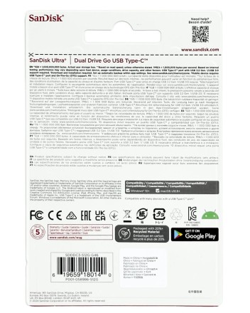  3.2 USB флеш накопитель SanDisk 512GB Ultra Dual Drive Type-c (SDDDC3-512G-G46) черный