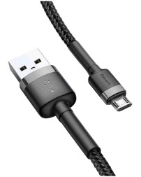 Usb Кабель-зарядка Micro Baseus Cafule 2м (CAMKLF-CG1) 1.5A черно-серебристый