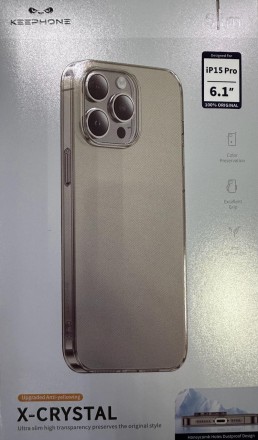  Накладка для i-Phone 15 Pro Keephone X-Crystal титан
