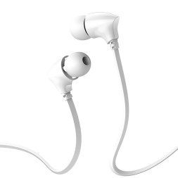 Наушники с микрофоном Borofone BM26 Rhythm 1.2м плоский белые