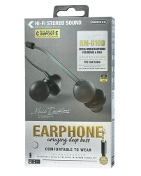 Стереонаушники с микрофоном Remax RM-610D 1.2м плоские серебристые