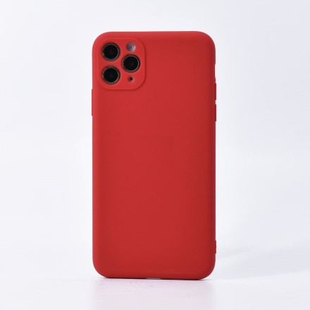 Накладка для i-Phone 13 Pro Max Silicone icase под оригинал, камера закрыта №33 тёмно-красная