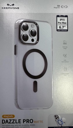  Накладка для i-Phone 15 Pro Max Keephone Dazzle Pro Magsafe черный