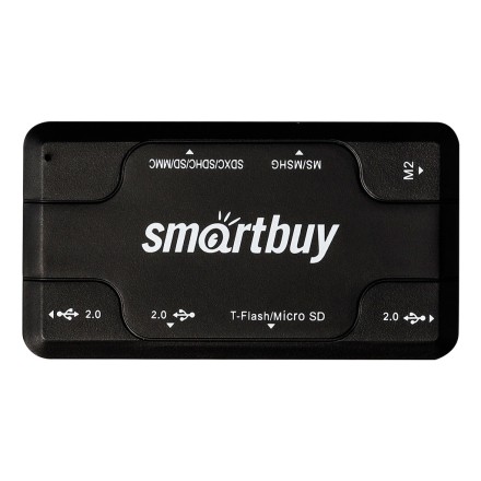  Картридер + хаб Smartbuy 750 3USB/MicroSD/SD/MS/M2 (SBRH-750-K) черный