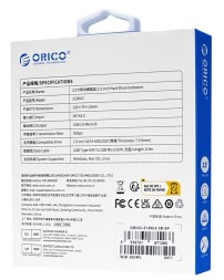 Внешний корпус для HDD/SSD 2.5" Orico 2139U3 USB3.0 прозрачный