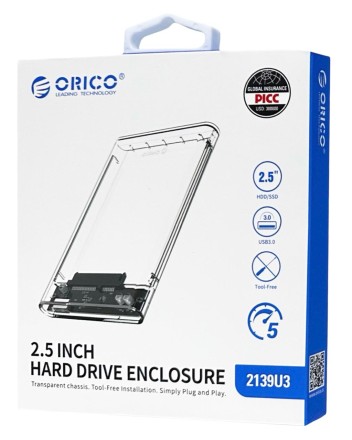  Внешний корпус для HDD/SSD 2.5" Orico 2139U3 USB3.0 прозрачный