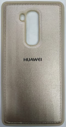 Накладка для Huawei Honor 5X кожзам с логотипом золотая
