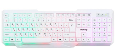  Клавиатура проводная с подсветкой Smartbuy ONE 333 USB белая (SBK-333U-W)/20