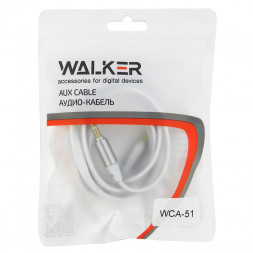 Аудиокабель AUX 3,5mm Walker WCA051 круглый белый