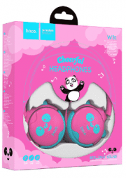 Стереонаушники полноразмерные Hoco W31 Panda детские без микрофона розовые