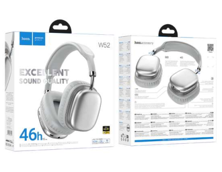 Стереонаушники Bluetooth полноразмерные Hoco W52 BT5.4 серебристые
