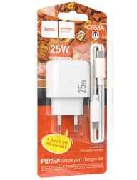 Сетевое зар. устр. Hoco CS53A с шнуром Type-C на Type-C 1C 25W белое
