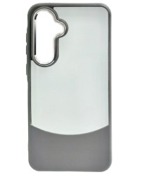 Накладка для Samsung Galaxy A36/A56(двухсекционная прозрачная, кожаная)серый