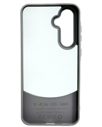 Накладка для Samsung Galaxy A36/A56(двухсекционная прозрачная, кожаная)серый