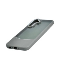 Накладка для Samsung Galaxy A36/A56(двухсекционная прозрачная, кожаная)серый