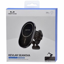 Держатель c беспроводной зарядкой на торпеду/воздуховод Keephone Seanova carbon