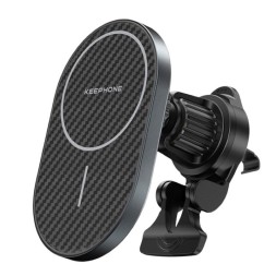 Держатель c беспроводной зарядкой на торпеду/воздуховод Keephone Seanova carbon
