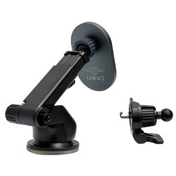 Держатель c беспроводной зарядкой на торпеду/воздуховод Keephone Seanova carbon