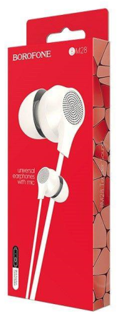  Наушники с микрофоном Borofone BM28 Tender Sound 1.2м белые