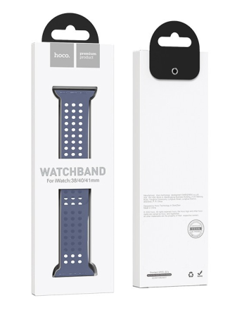  Сменный ремешок для Apple Watch 42/44/45мм Hoco WA08 синий