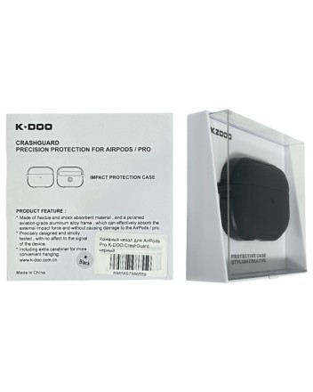  Кожаный чехол для AirPods Pro K-DOO CrashGuard черный
