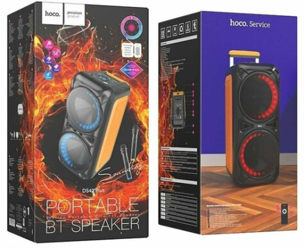 Bluetooth колонка Hoco DS42 Plus c 2-мя микрофонами BT5.0/3600mAh/2ч черная