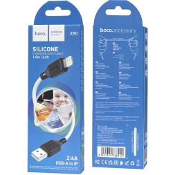 Usb Кабель-зарядка Lightning Hoco X90 2.4A 1м силиконовый белый