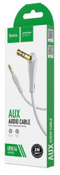 Аудиокабель AUX 3.5мм Hoco UPA14 2м угловой силиконовый серый