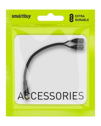  Кабель-переходник AUX 3.5мм (папа)-2 AUX 3.5мм (мама) Smartbuy (A214)