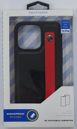 Накладка для i-Phone 13 Pro 6.1&quot; Raigor кожаная с держателем для руки чёрная