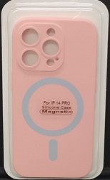 Накладка для i-Phone 14 Pro 6.1&quot; Magsafe силикон розовая